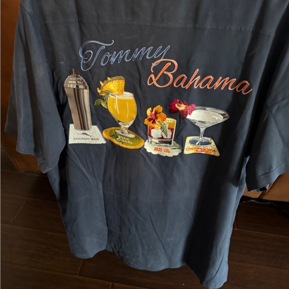 Tommy Bahama Dark Blue Shirt with Cocktail Embroidery